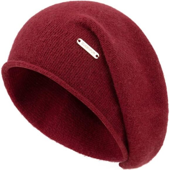 Knit Slouchy Beanie Hats Red - Picture 1 of 6